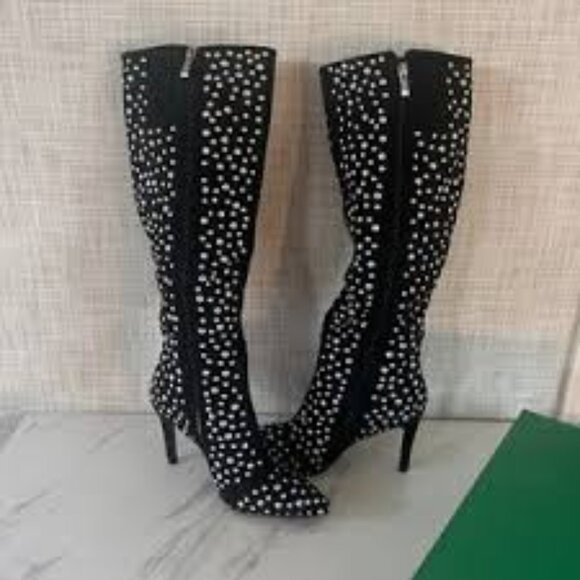 Lauren Lorraine Shoes - NIB- Lauren Lorraine Haddie Studded Black Stiletto Heel Boots